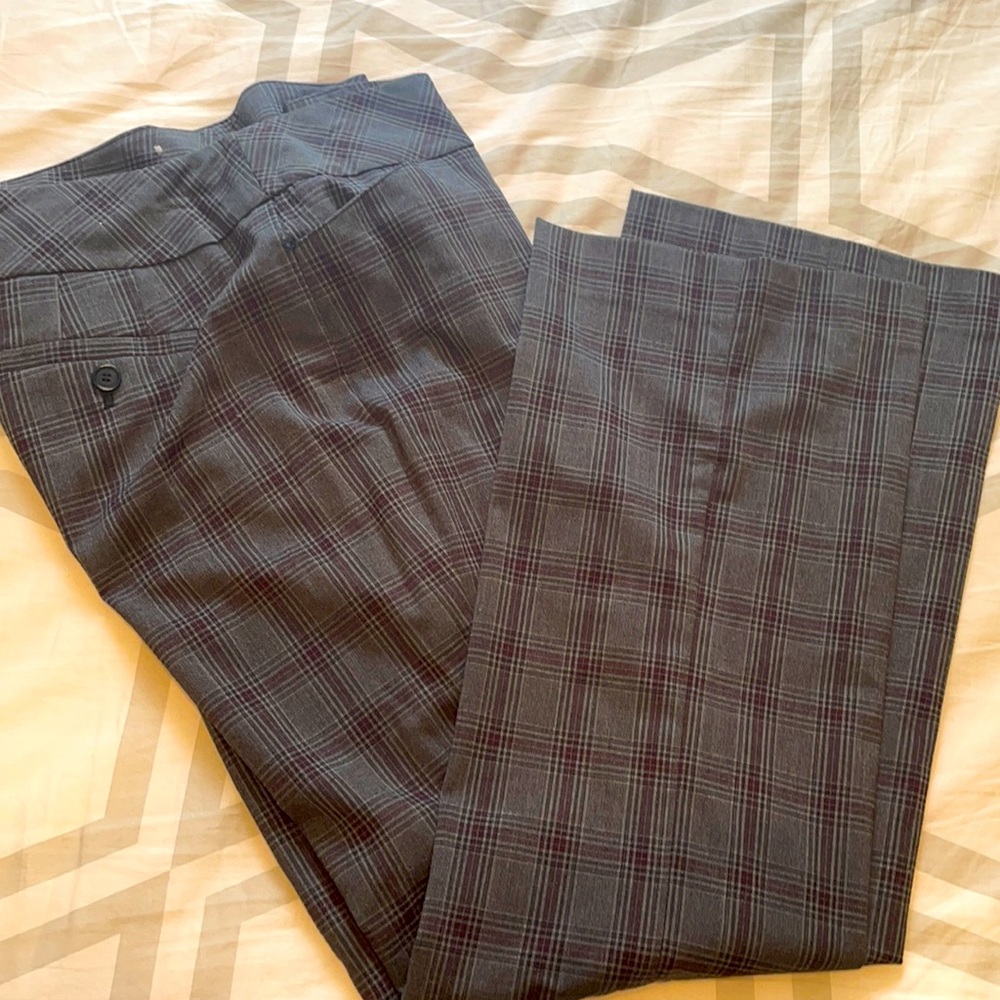 Loft 2P curvy plaid trousers